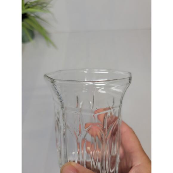 Vintage 8 Paneled Votive Cup Pegged Candle Holder, Large Astoria Clear Glass - Picture 3 of 4